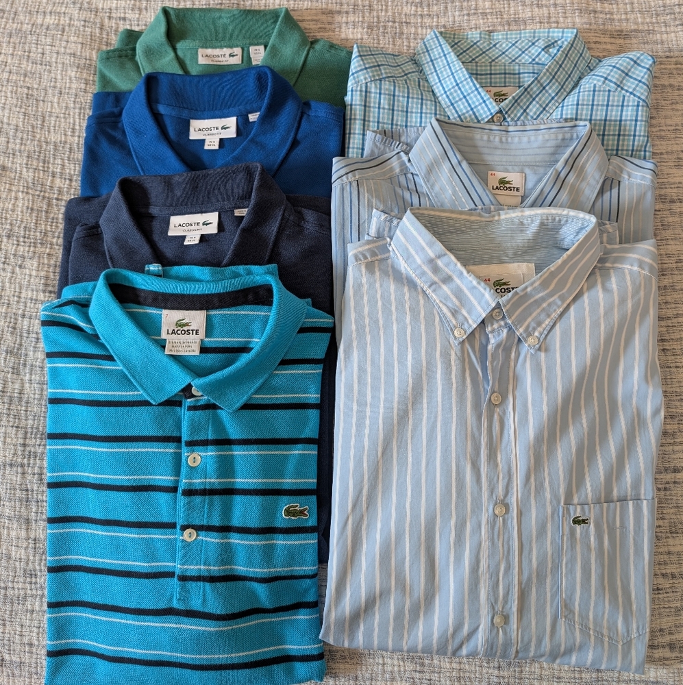 Lacoste Shirt LOT of 7 - Instant Prep! - Men's XL EUC